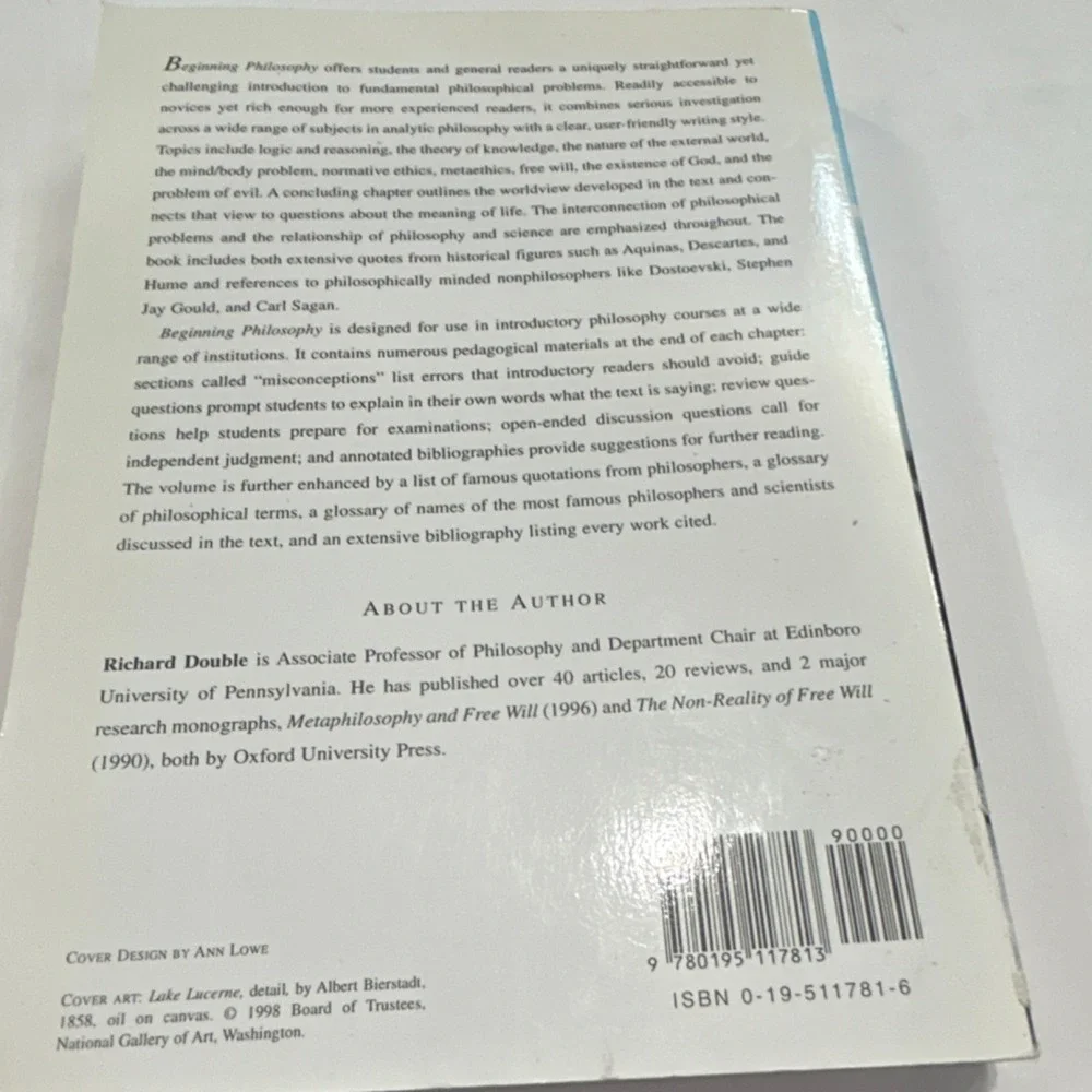 Oxford University Press BeginningPhilosophy Richard Double Paperback BeginnerEX